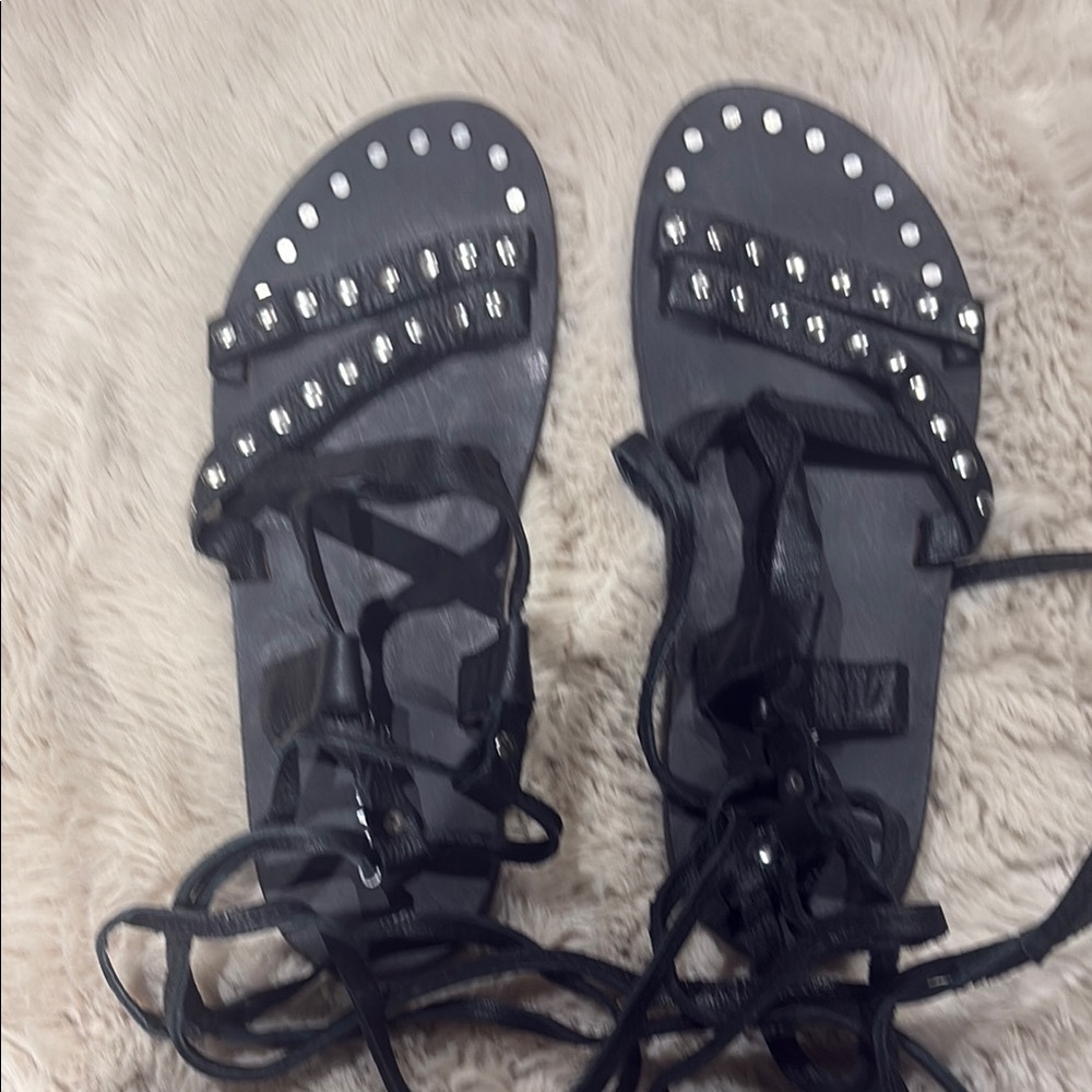Charles By Charles David Black Studded Sandals